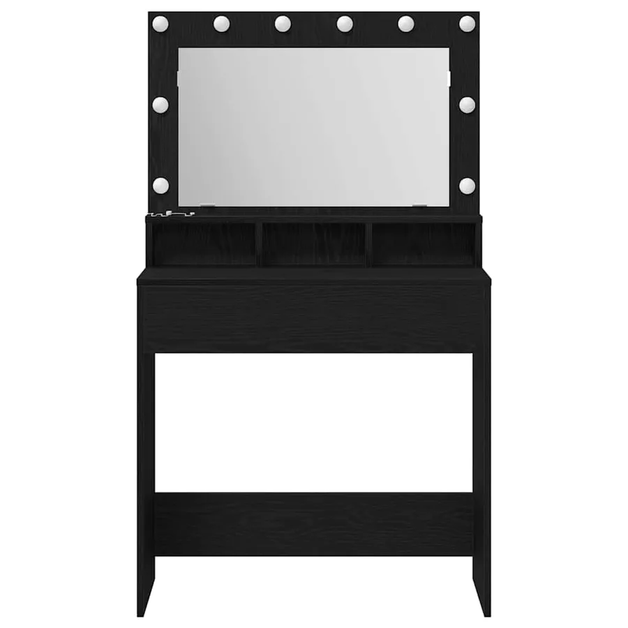 Table de Toilette avec étagère Chêne noir 75,5 x 41 x 135 cm - 4