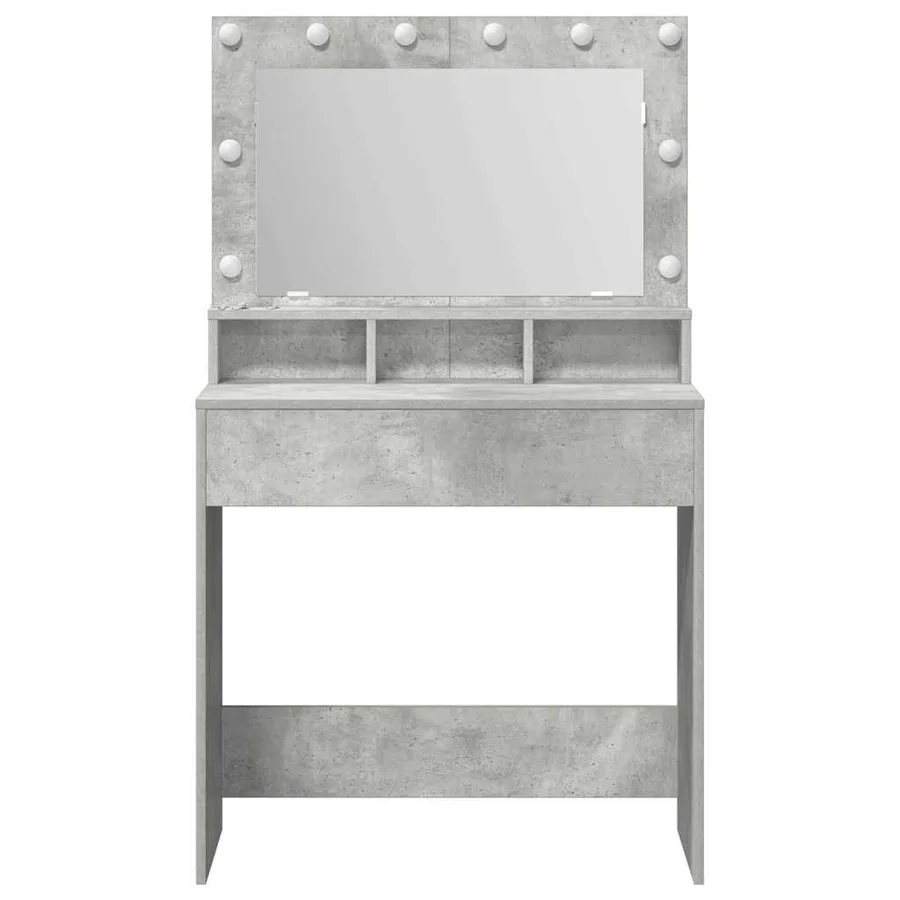Table de Toilette avec étagère Gris béton 78,5 x 41 x 135 cm - 4