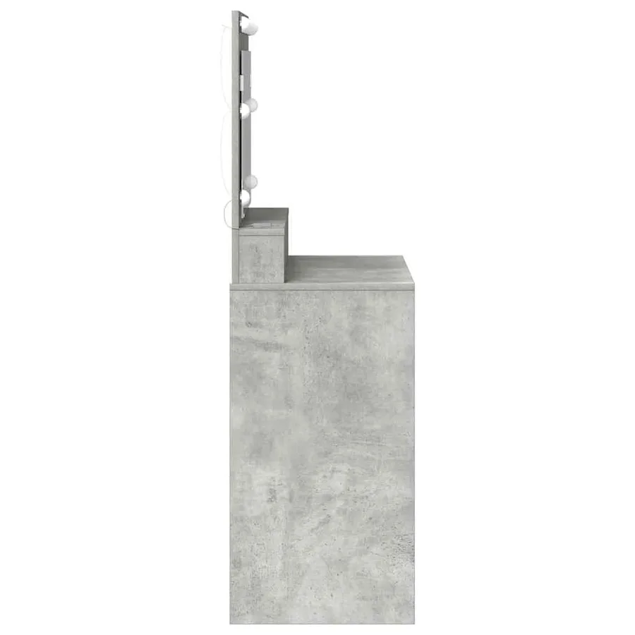 Table de Toilette avec étagère Gris béton 78,5 x 41 x 135 cm - 5