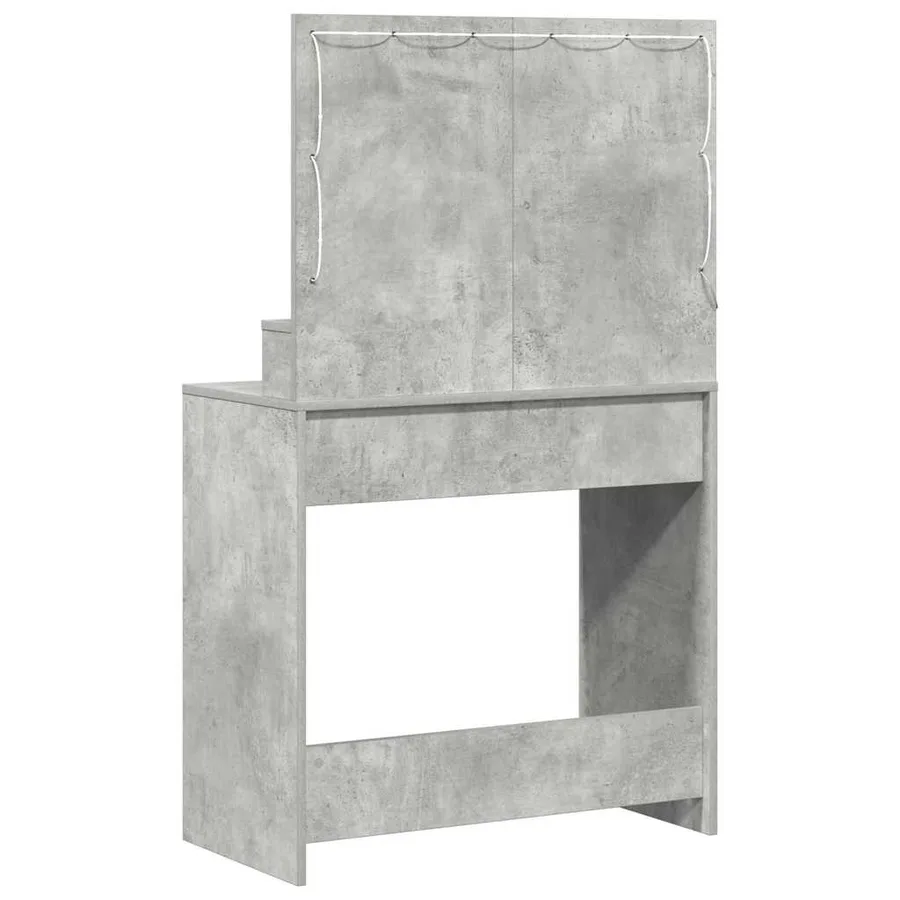 Table de Toilette avec étagère Gris béton 78,5 x 41 x 135 cm - 6