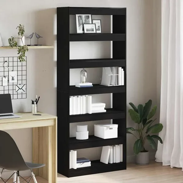 Bibliothèque Chêne noir 80 x 30 x 198 cm Bois d'ingénierie