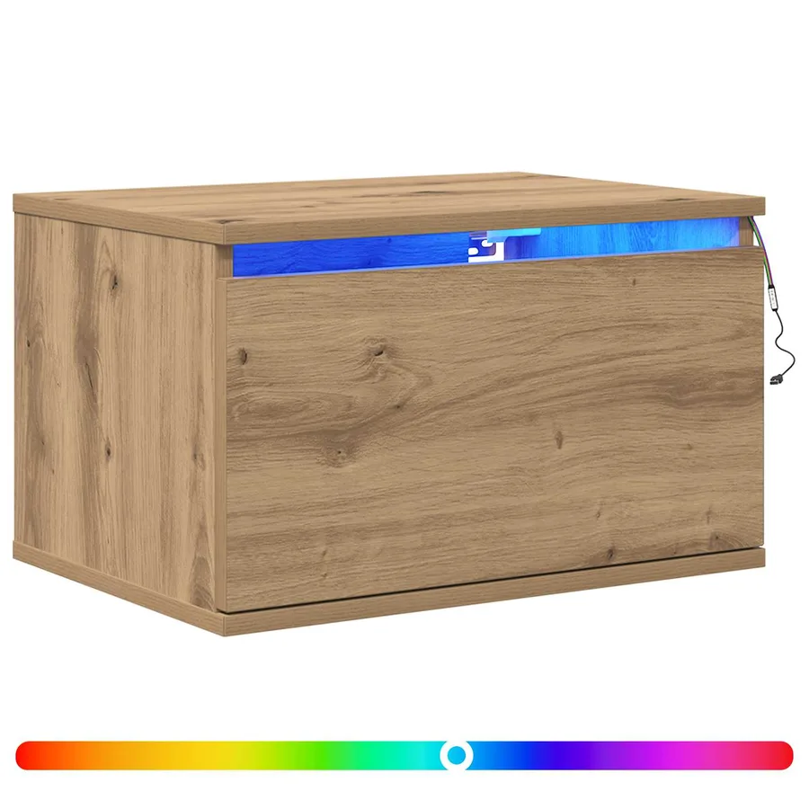Cabinet de chevet mural 2 pc Chêne artisanal 50 x 36 x 30 cm - 2