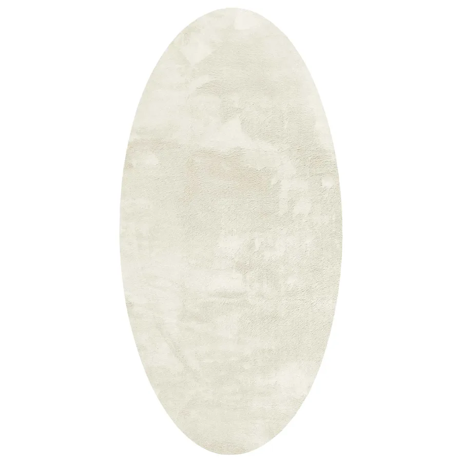 Tapis de surface ovale HUARTE Crème 80 x 150 cm 100% Polyester - 2