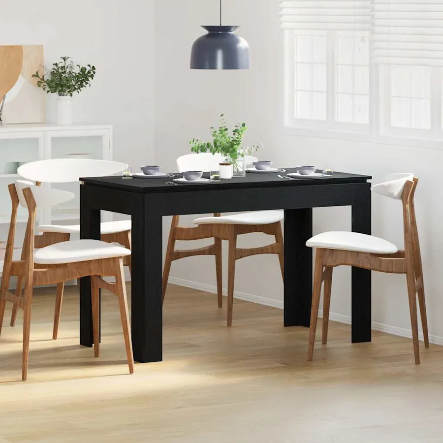 Table de salle à manger en chêne noir 120x60x76 cm bois d'ingénierie