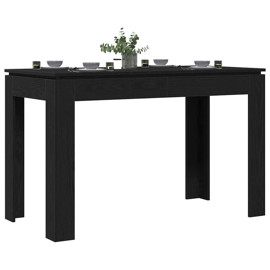 Table de salle à manger en chêne noir 120x60x76 cm bois d'ingénierie - 4