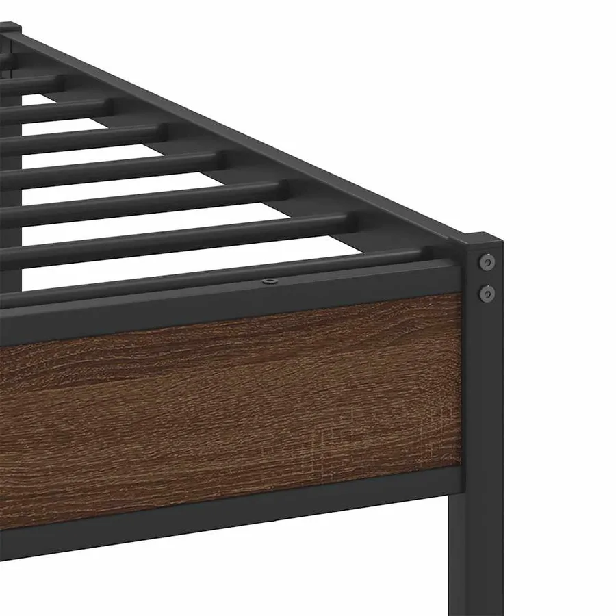 Cadre de lit sans matelas chêne marron 107x203 cm - 10