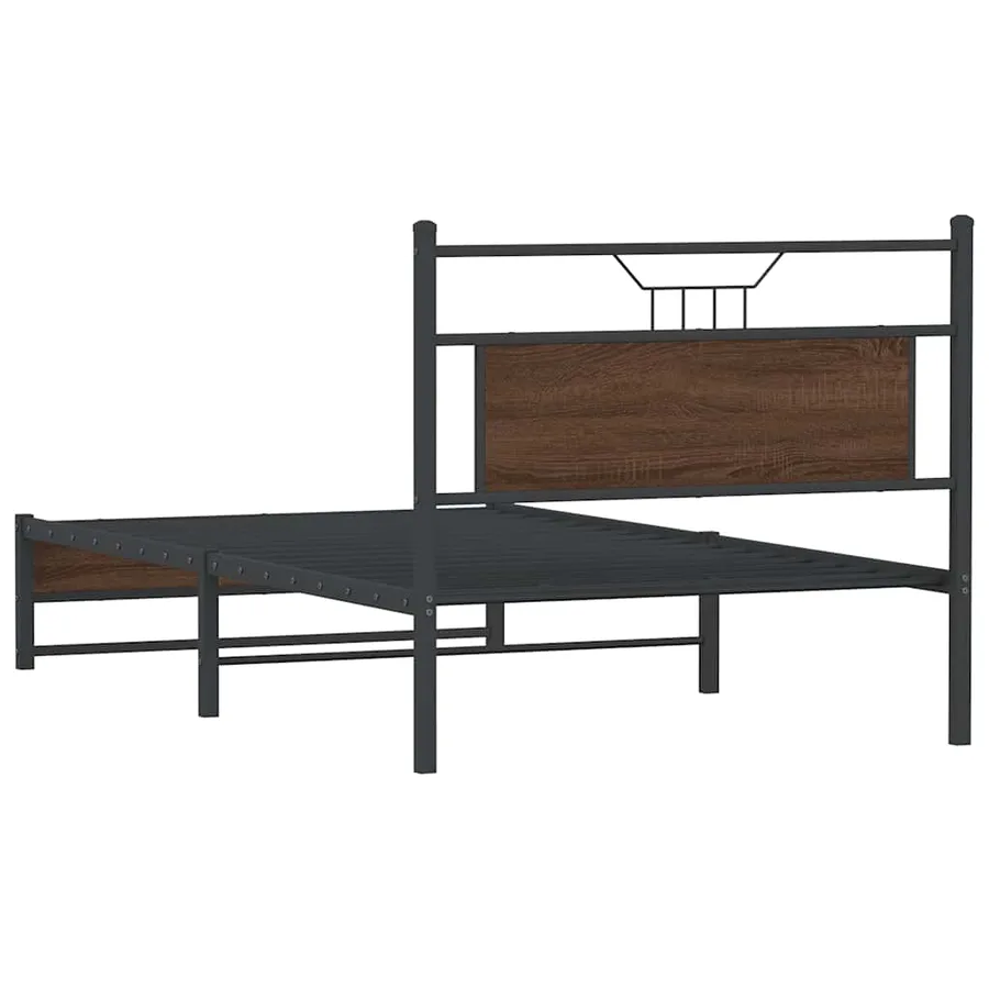 Cadre de lit sans matelas chêne marron 107x203 cm - 8