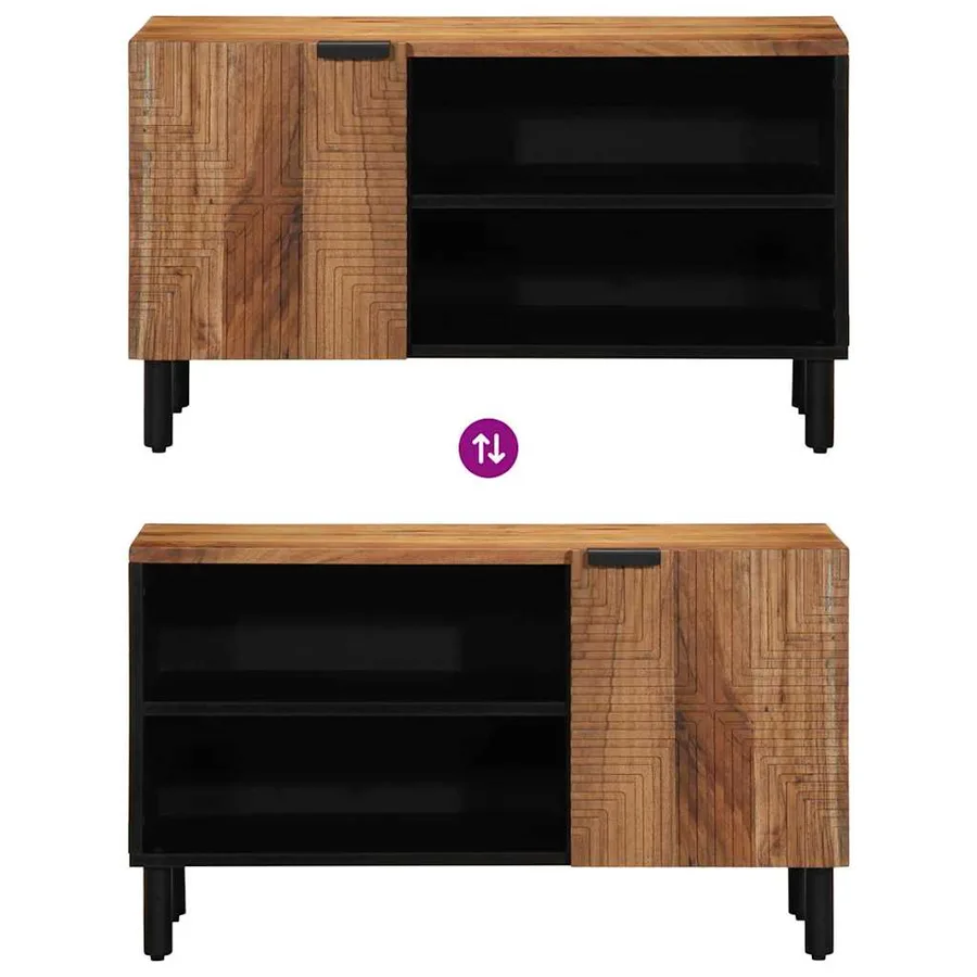 Meuble TV Marron 80 x 33 x 46 cm Bois de mangue massif - 10