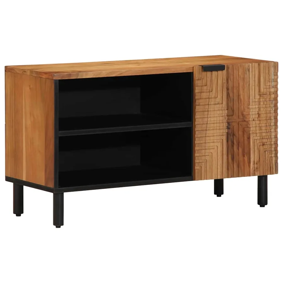 Meuble TV Marron 80 x 33 x 46 cm Bois de mangue massif - 2
