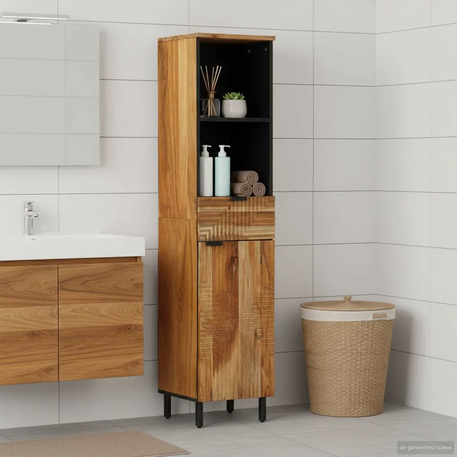 Armoire de salle de bain Marron 38 x 33 x 160 cm