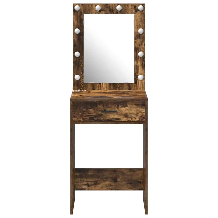 Table de Toilette Chêne fumé 50 x 41 x 135 cm Bois d'ingénierie - 5