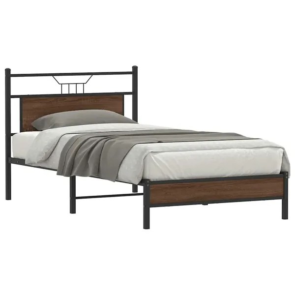 Cadre de lit sans matelas chêne marron 100x200 cm