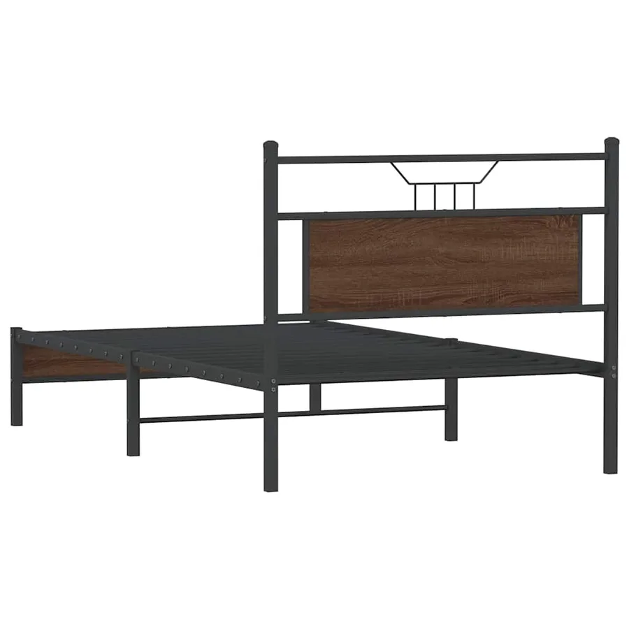 Cadre de lit sans matelas chêne marron 100x200 cm - 8