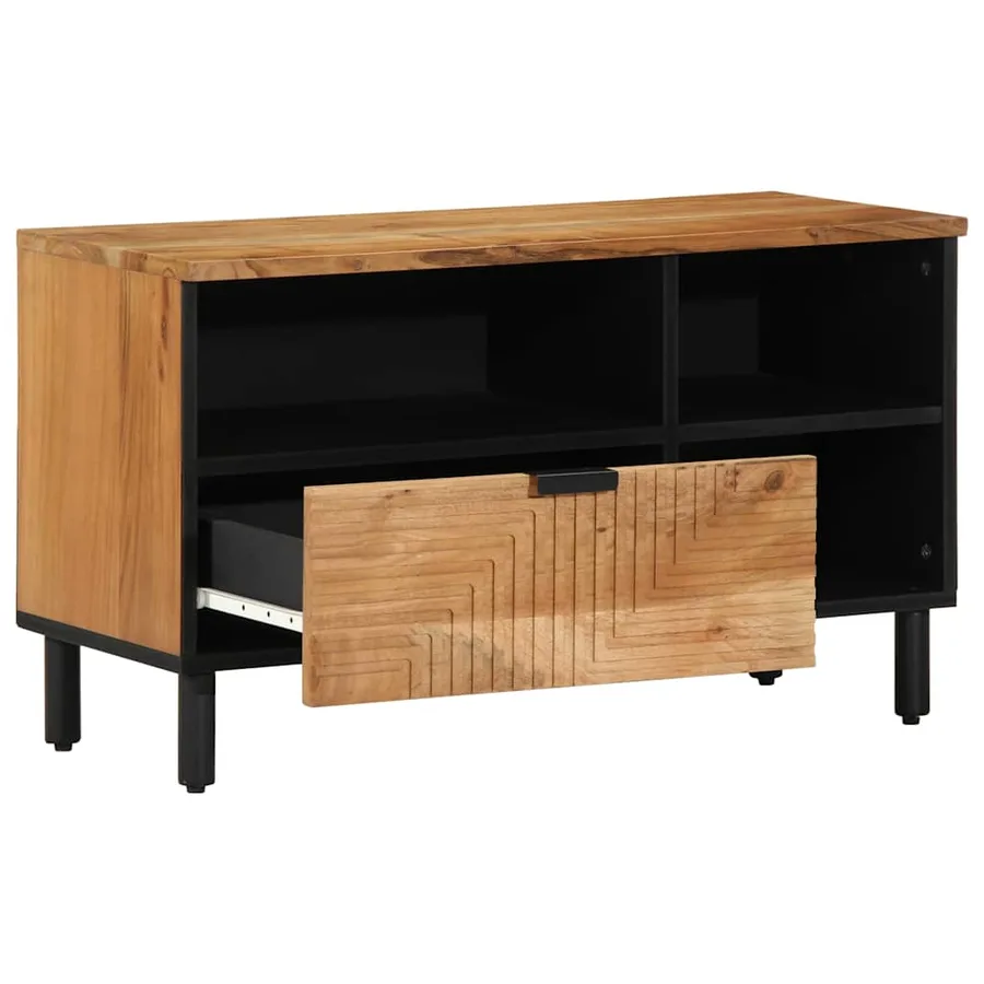 Meuble TV Marron 80 x 33 x 46 cm Bois de mangue massif - 2
