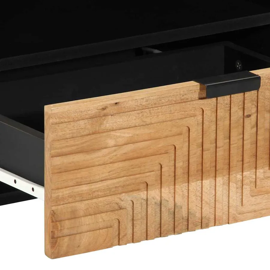 Meuble TV Marron 80 x 33 x 46 cm Bois de mangue massif - 7