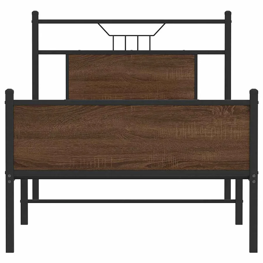 Cadre de lit sans matelas chêne marron 80x200cm bois ingénierie - 6