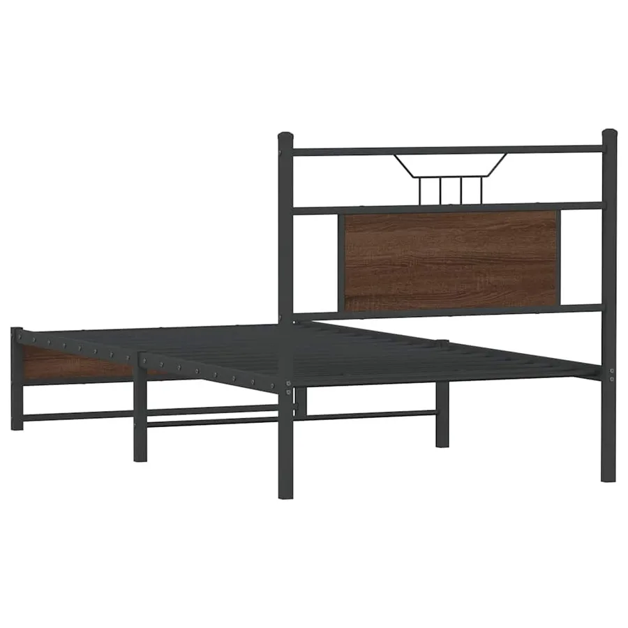 Cadre de lit sans matelas chêne marron 75x190cm bois ingénierie - 8