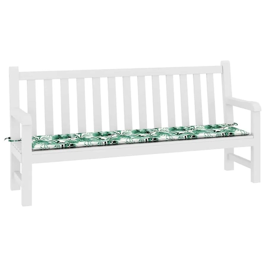 Coussin de banc Tissu Oxford Motif feuille 200 x 50 x 3 cm - 3