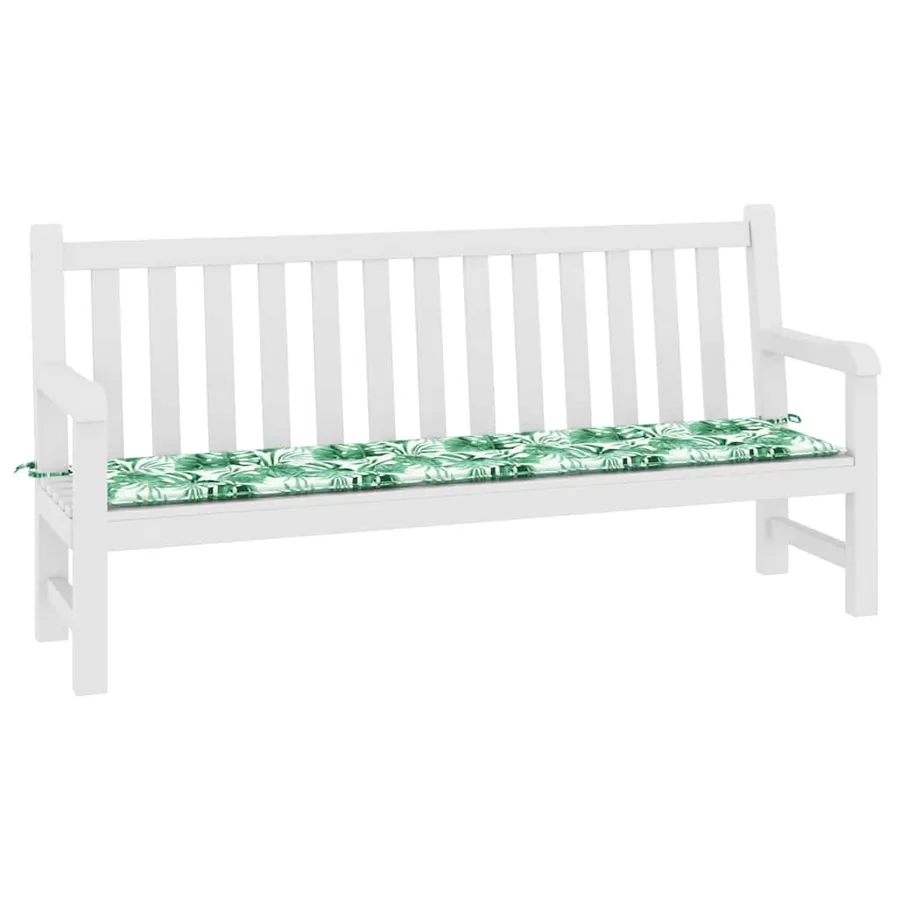 Coussin de banc Tissu Oxford Motif feuille 200 x 50 x 3 cm - 5