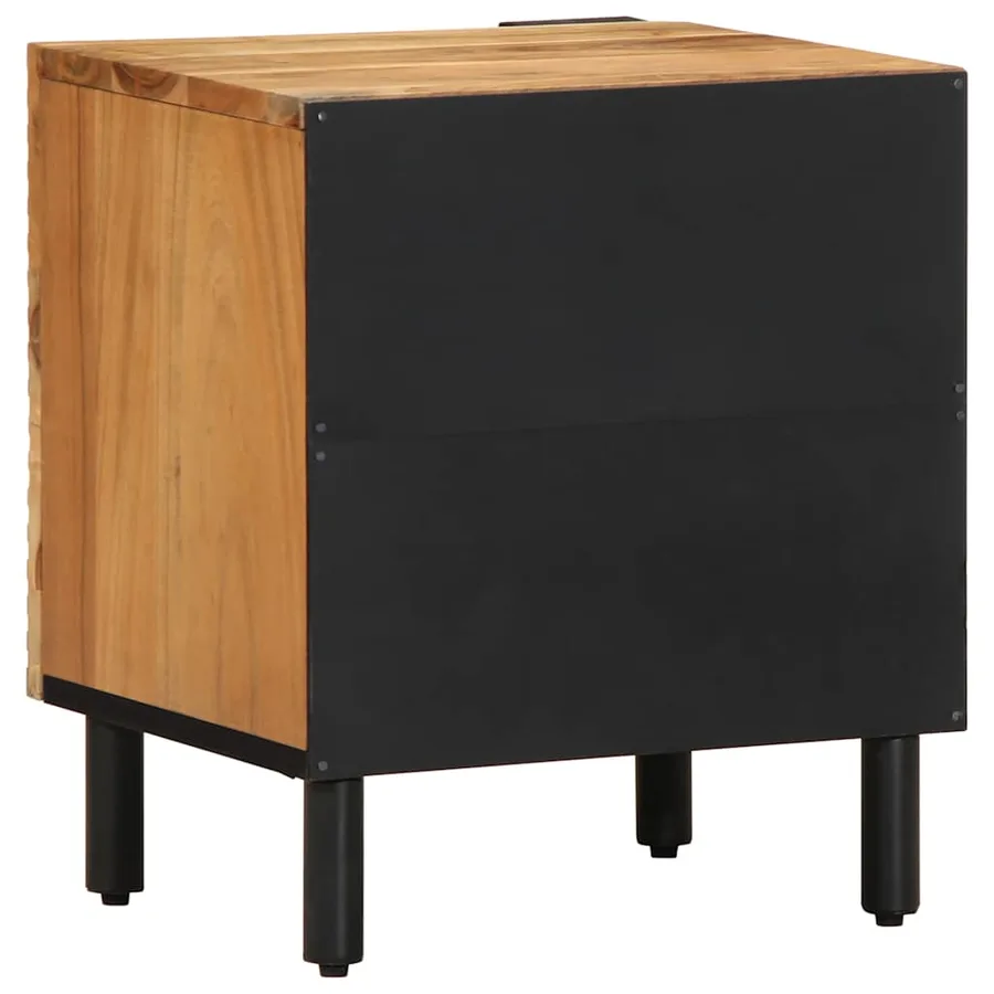 Table de chevet 40x33x46 cm en bois massif d'acacia - 5