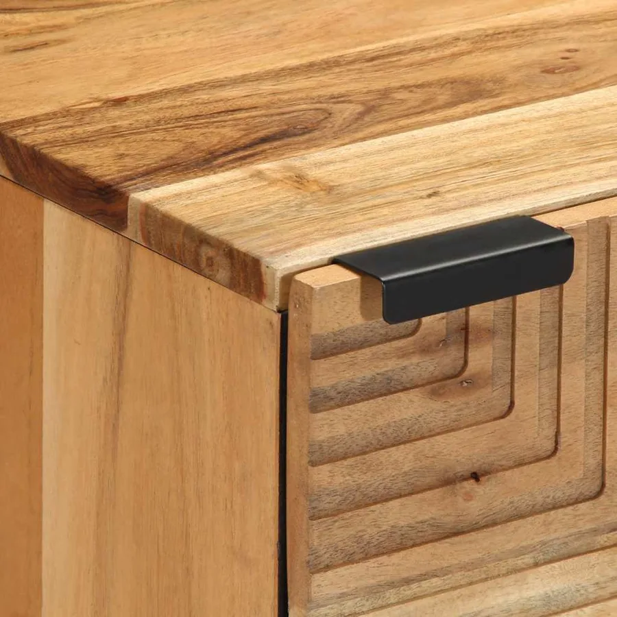 Table de chevet 40x33x46 cm en bois massif d'acacia - 7