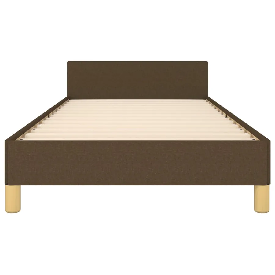 Cadre de lit sans matelas marron foncé 90x200 cm tissu - 6