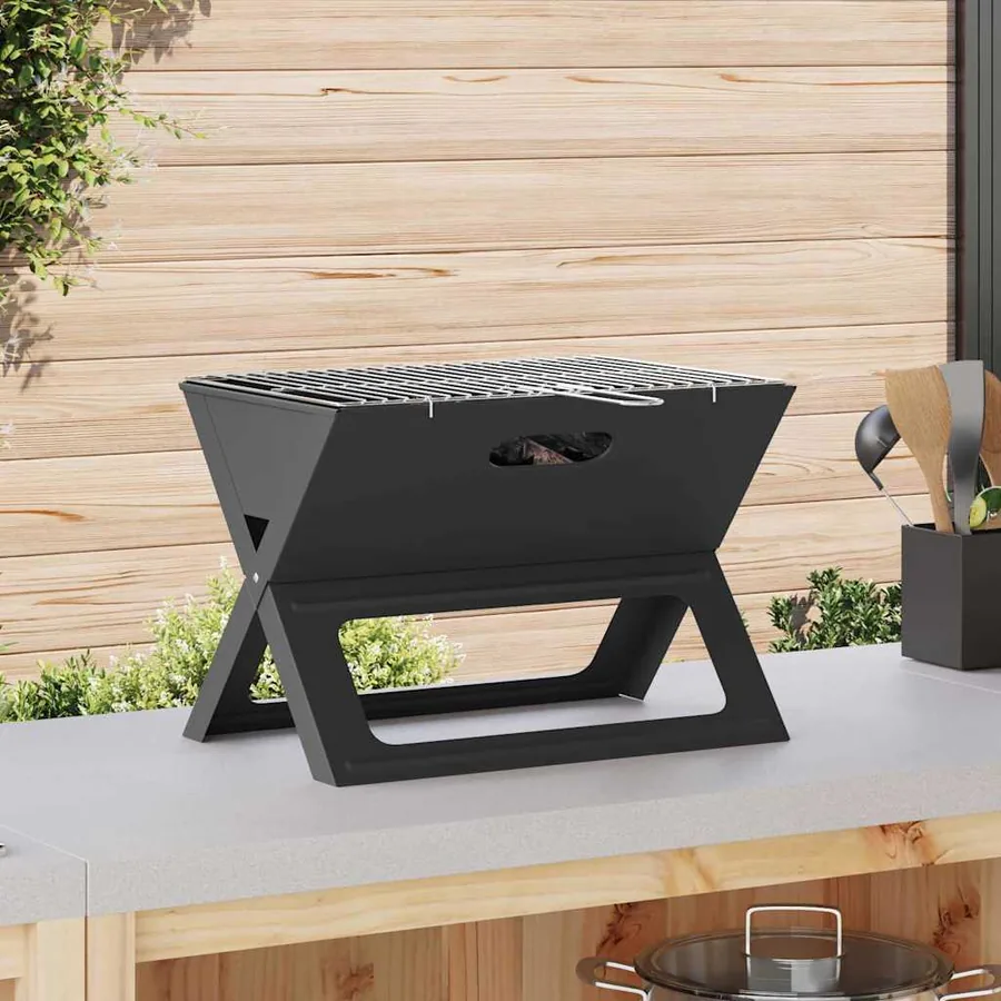 Grill extérieur Noir 46 x 31 x 31 cm Acier