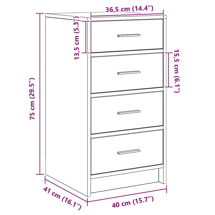 Buffet Bois ancien 40 x 41 x 75 cm Bois d'ingénierie - 12
