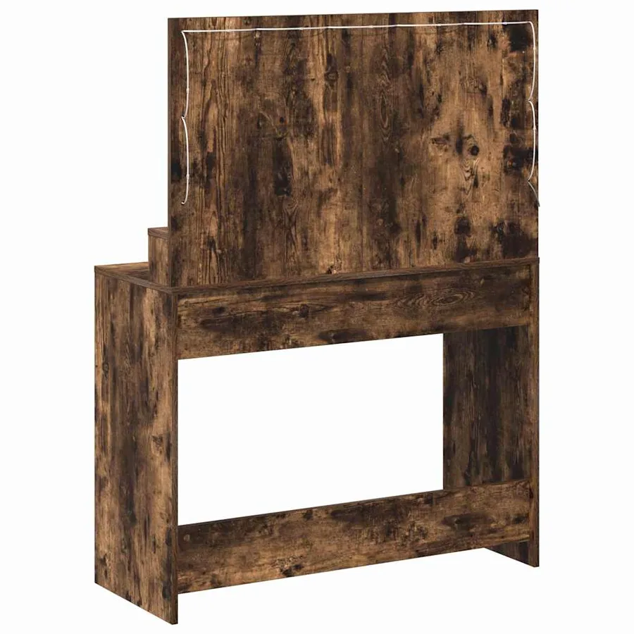 Table de Toilette avec étagère Chêne fumé 100 x 41 x 135 cm - 6