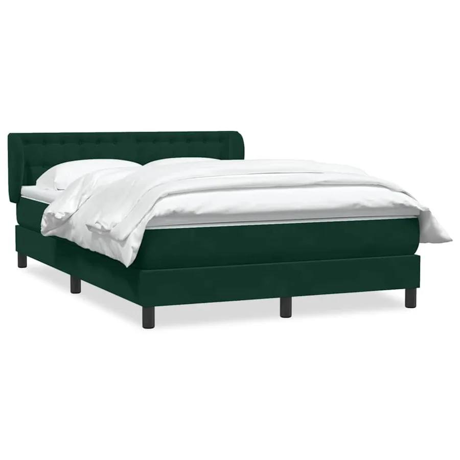 Sommier à lattes de lit et matelas vert foncé 160x210cm velours - 2