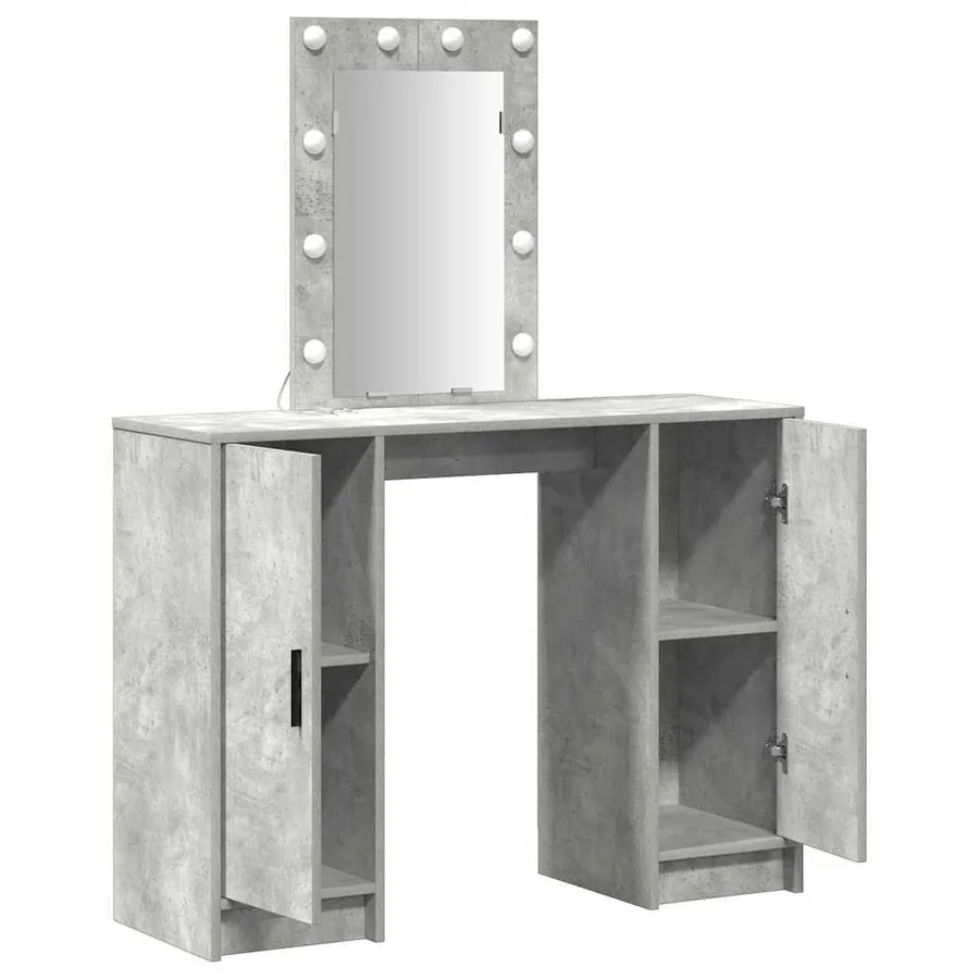 Table de Toilette avec stockage Gris clair 102 x 33 x 135 cm - 4