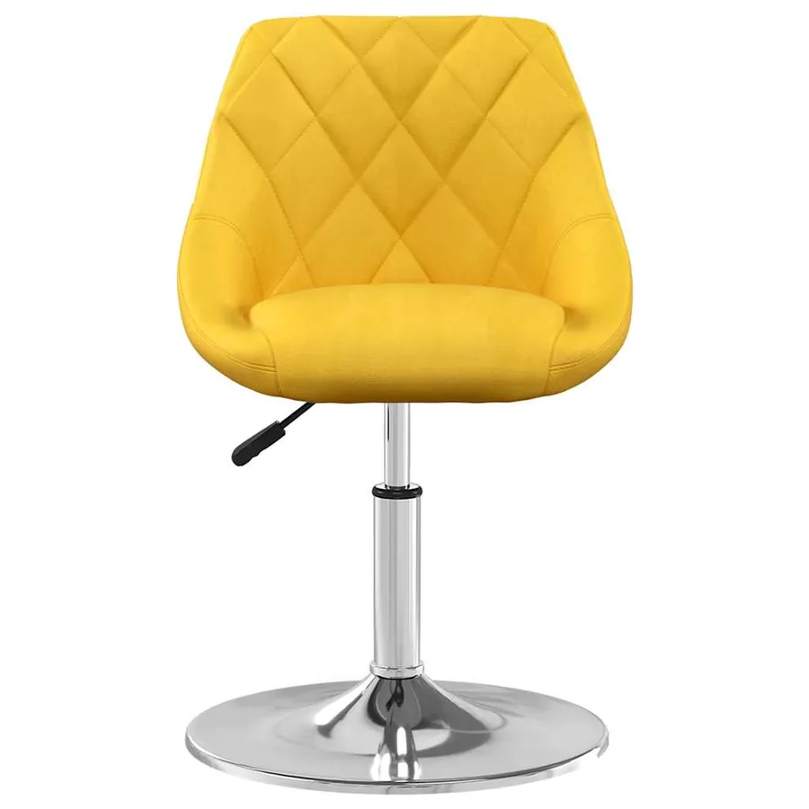 Chaises à manger pivotantes lot de 2 jaune moutarde velours - 4
