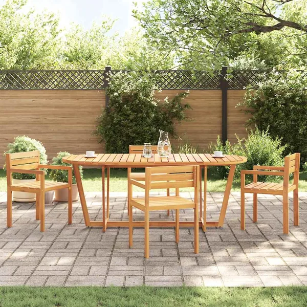 Table de jardin ovale 200x90x75 cm en bois d'acacia massif
