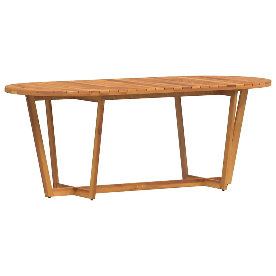 Table de jardin ovale 200x90x75 cm en bois d'acacia massif - 2