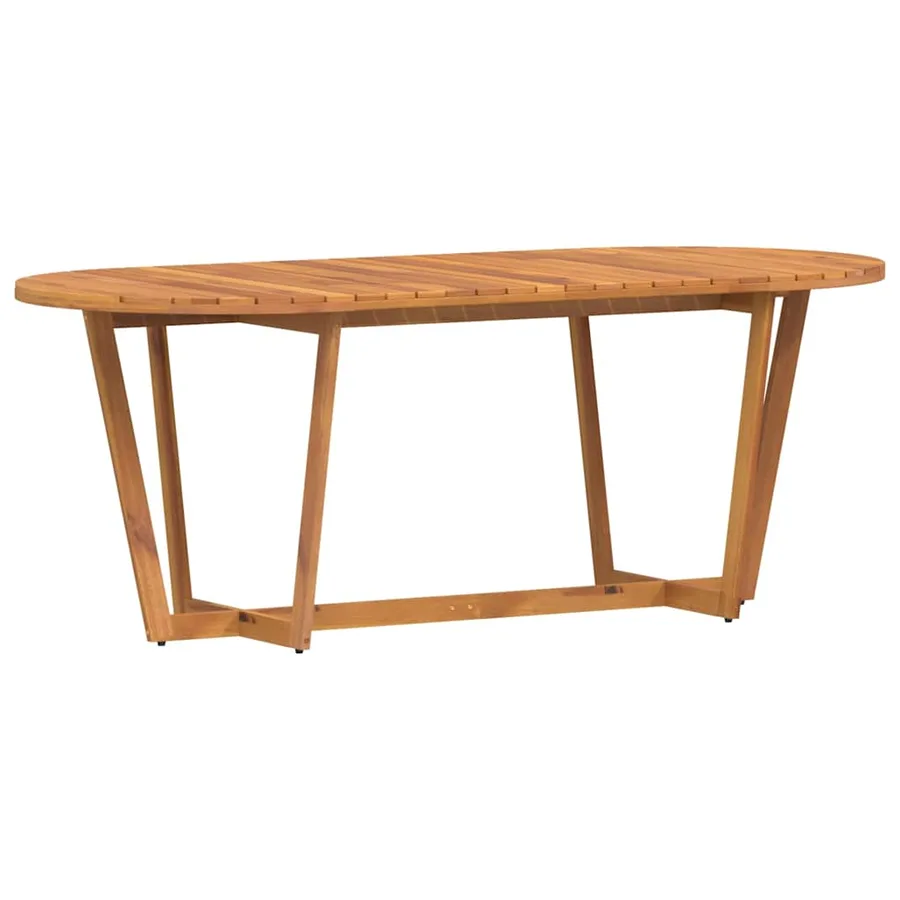 Table de jardin ovale 200x90x75 cm en bois d'acacia massif - 7