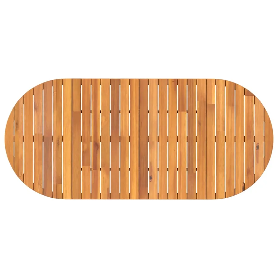 Table de jardin ovale 200x90x75 cm en bois d'acacia massif - 8
