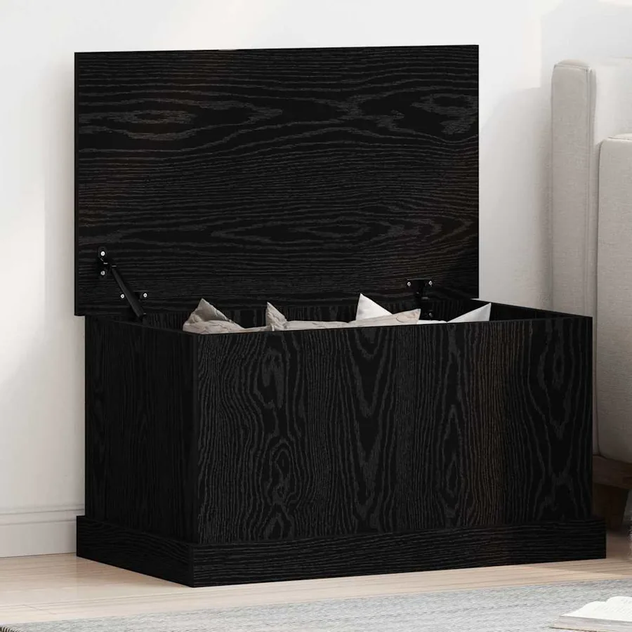 Boîte de Rangement Chêne noir 70 x 40 x 38 cm Bois d'ingénierie