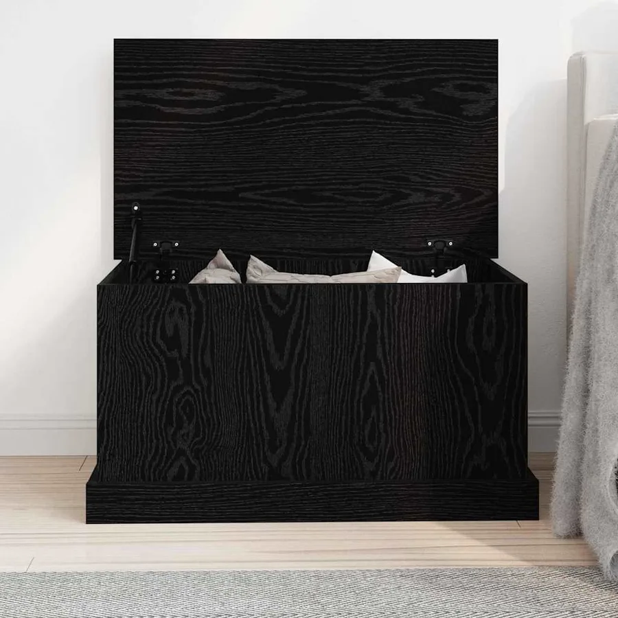 Boîte de Rangement Chêne noir 70 x 40 x 38 cm Bois d'ingénierie - 4