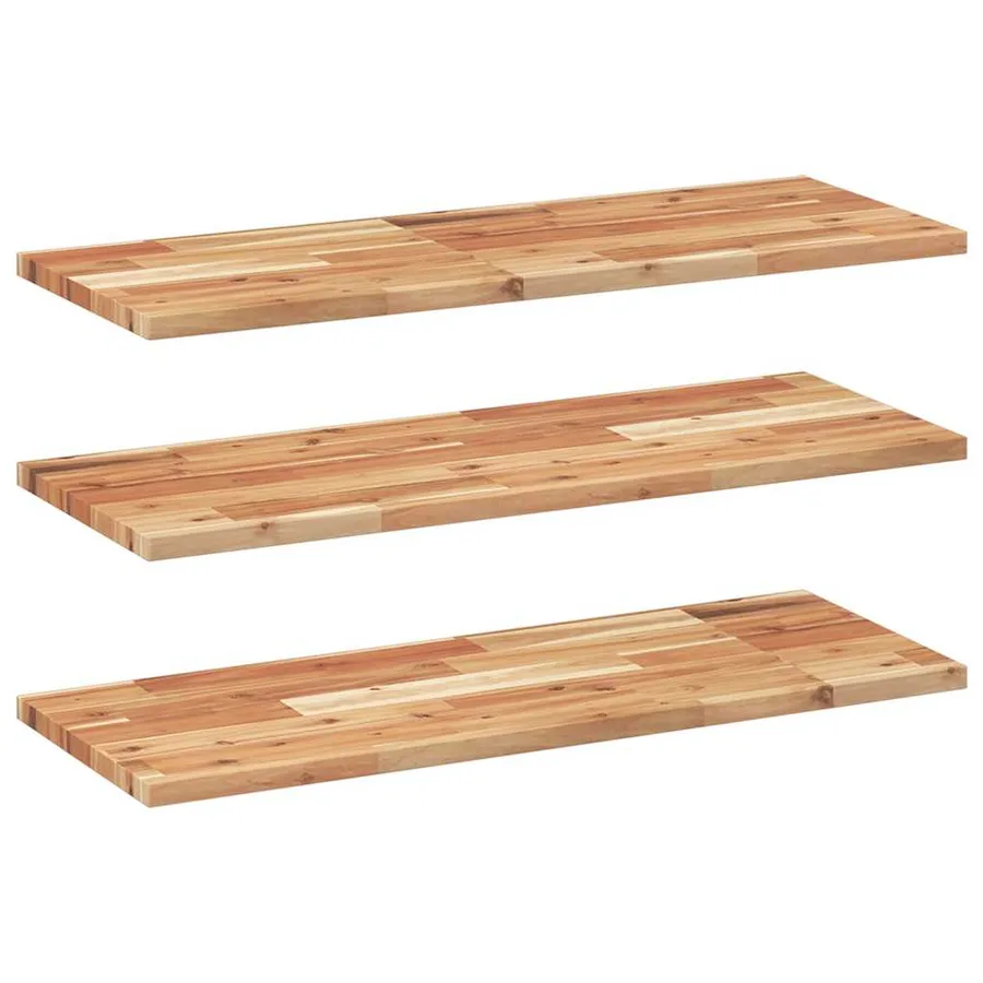 Étagères flottantes 3 pcs 80x30x2 cm acacia massif à l'huile - 2