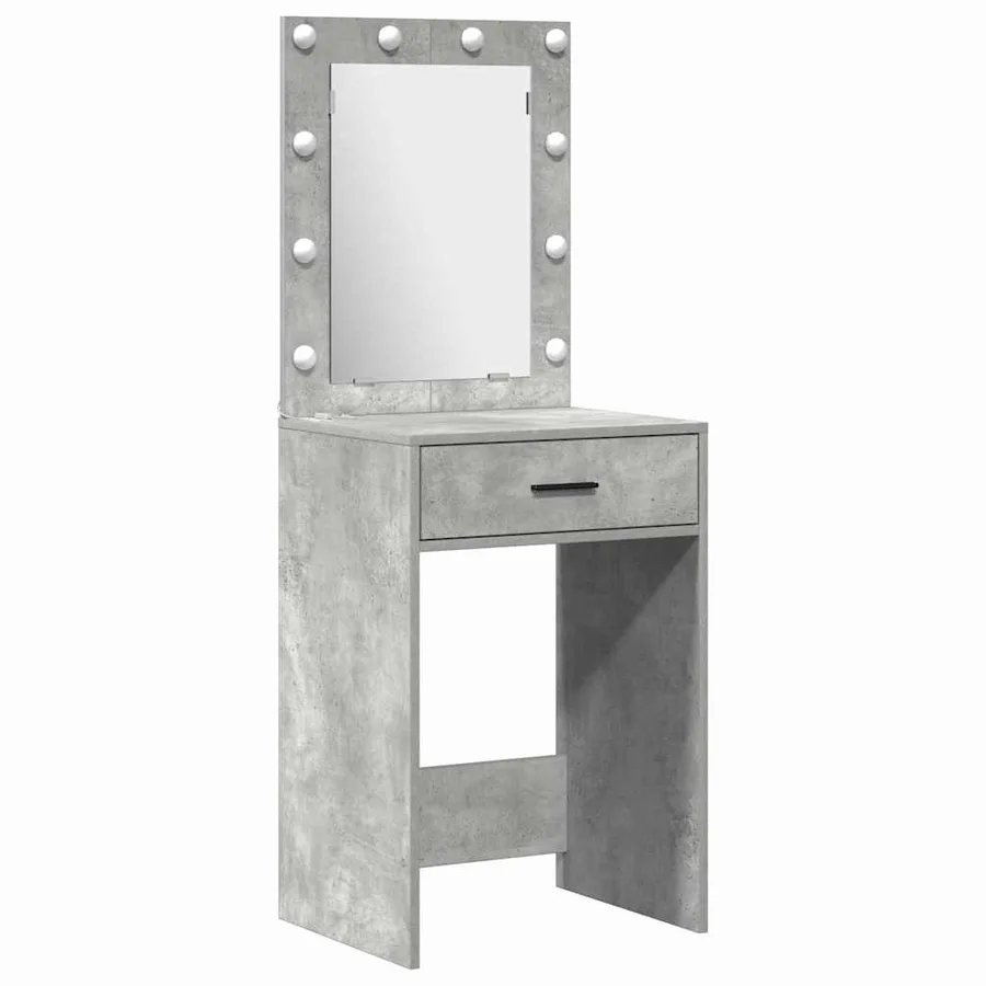Table de Toilette avec tiroir 3 pcs Gris Bois d'ingénierie - 5