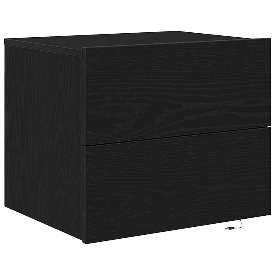 Cabinet de chevet Chêne noir 50 x 39 x 41 cm Bois d'ingénierie - 2