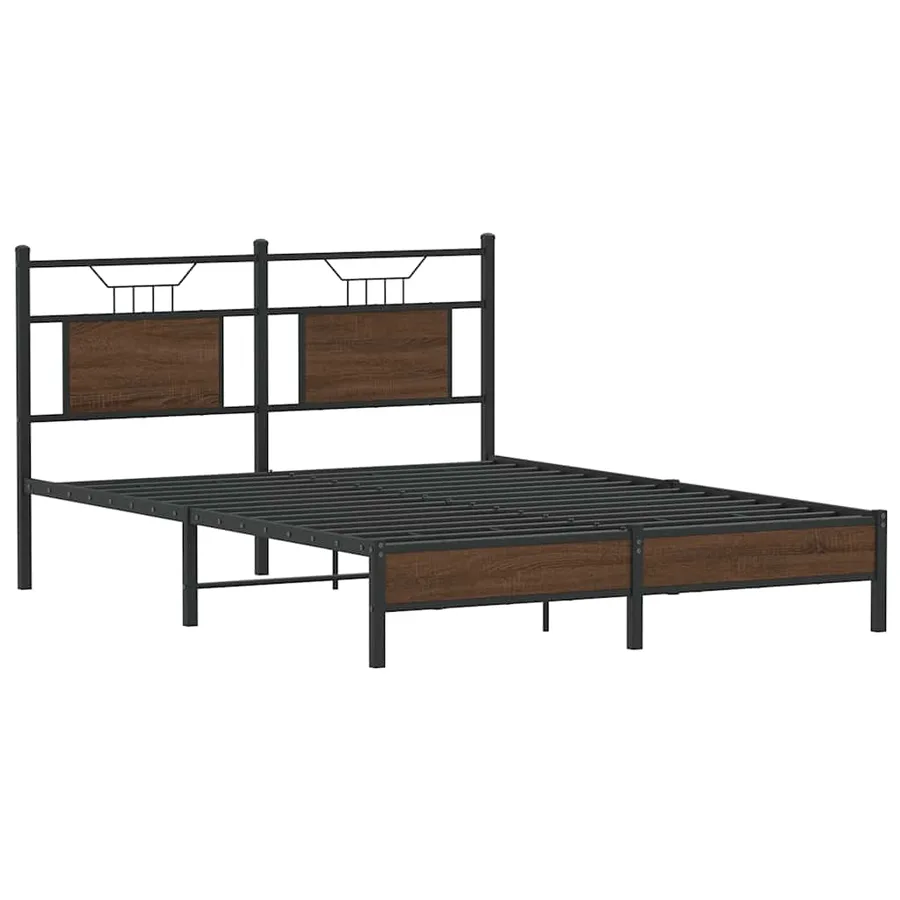 Cadre de lit sans matelas chêne marron 140x190 cm - 3