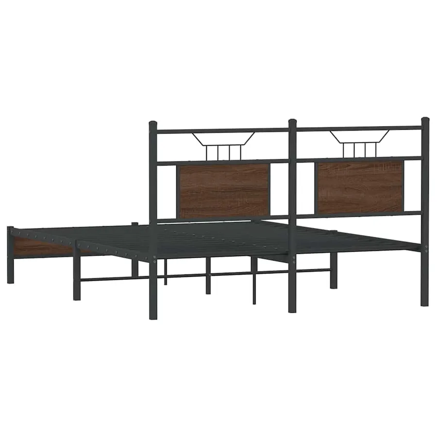 Cadre de lit sans matelas chêne marron 140x190 cm - 8