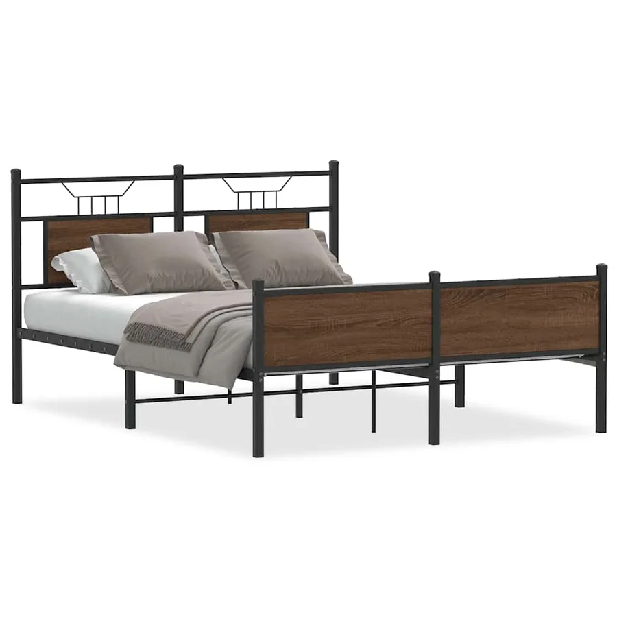 Cadre de lit sans matelas chêne marron 137x190 cm - 2