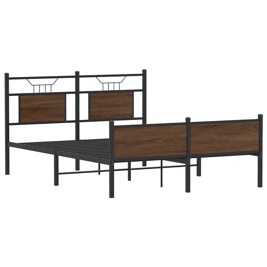 Cadre de lit sans matelas chêne marron 137x190 cm - 3