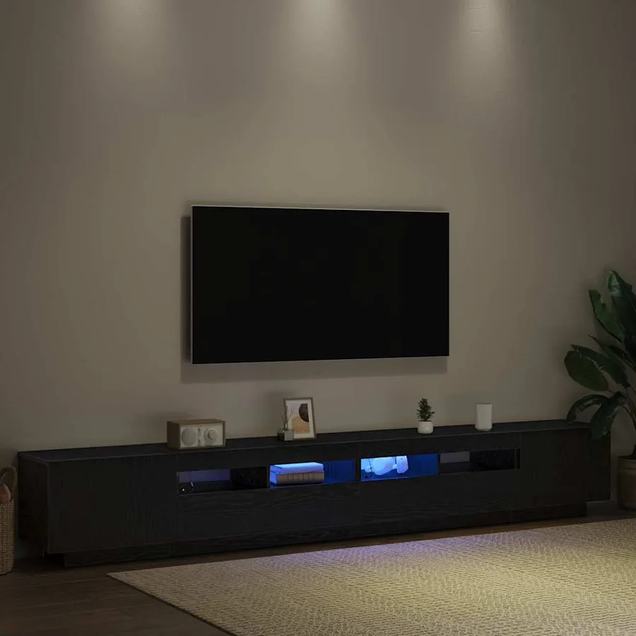 Ensemble meuble TV Montage mural 3 pcs Noir 260 x 35 x 40 cm - 4