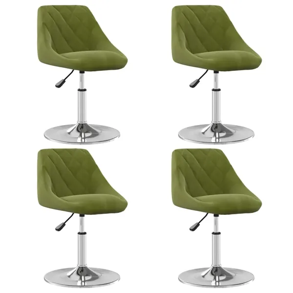 Chaises pivotantes à manger lot de 4 vert clair velours