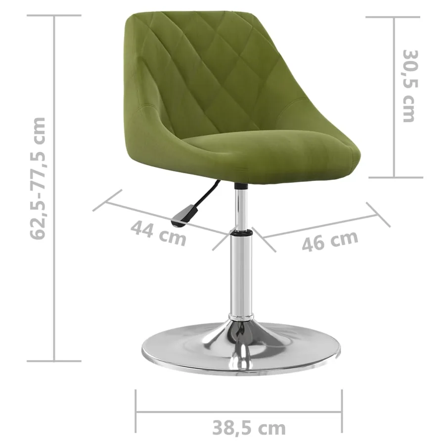 Chaises pivotantes à manger lot de 4 vert clair velours - 8
