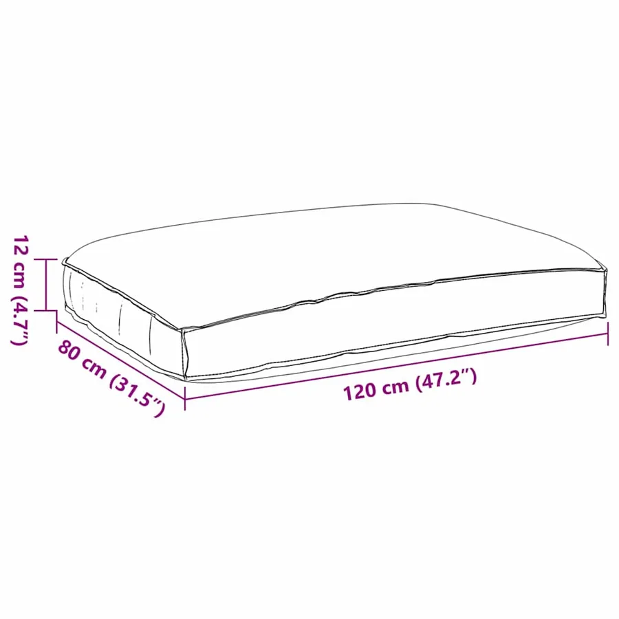 Coussin Beige 120 x 80 x 12 cm Tissu Oxford - 9