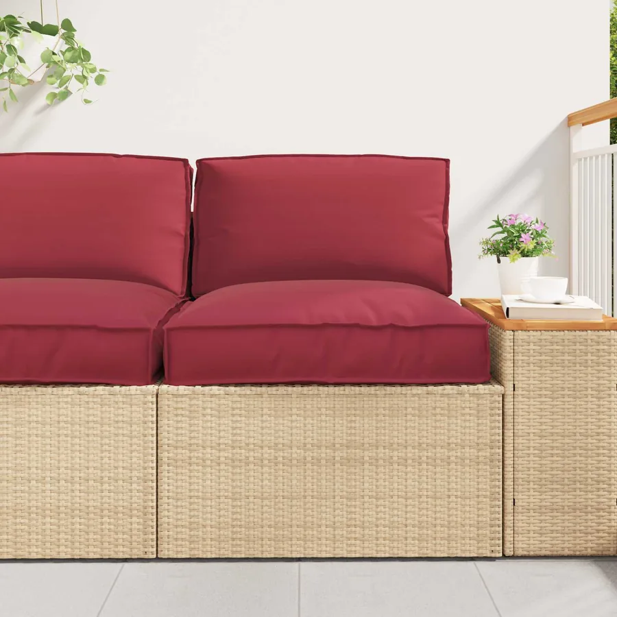 Set de coussins de palette 2 pcs Beige Tissu Oxford